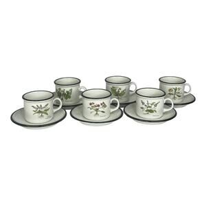 Ipa Espresso Cups Saucers Italian Set (6) Demitasse Tea Botanic Garden Flowers